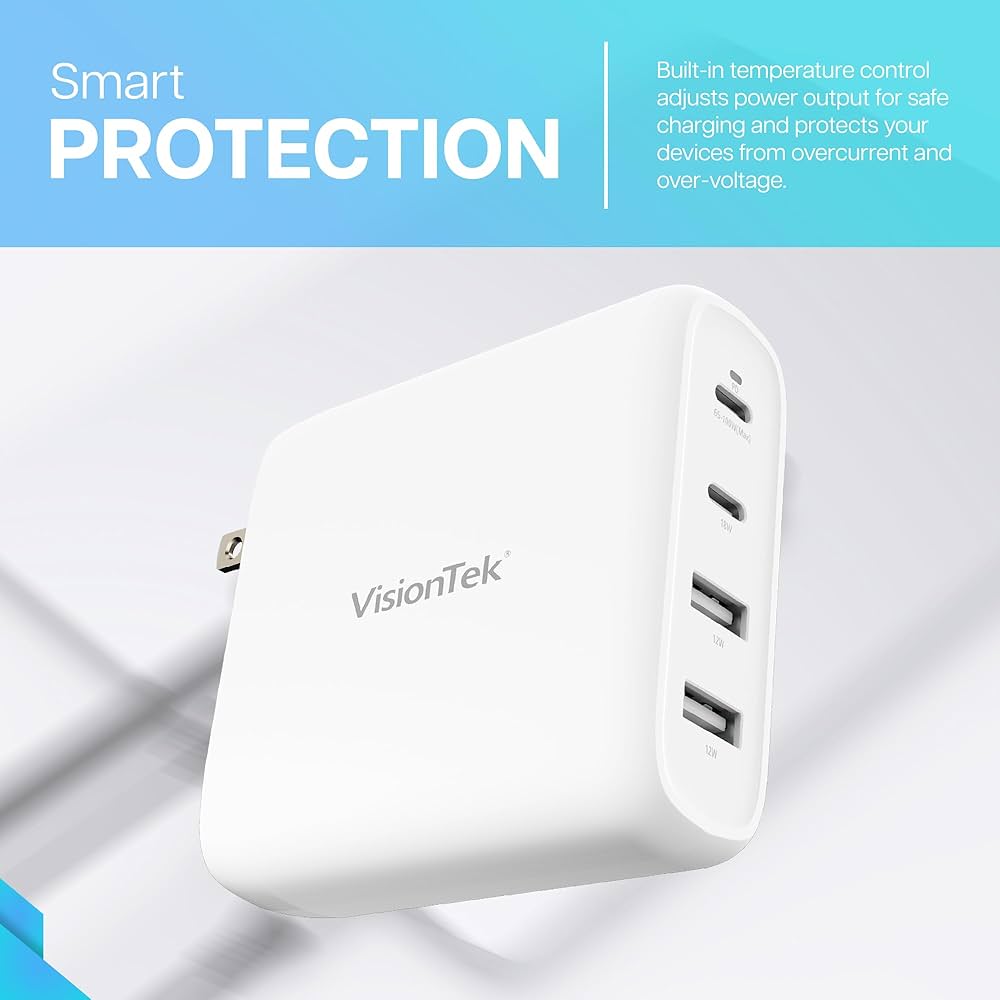 茶 gan Amazon.com: VisionTek GaN II 100W Wall Fast Charger - Quad